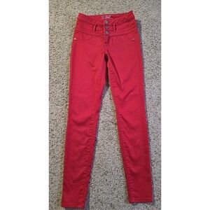 NOBO Skinny Jeans Womens Size 3 Pencil Slim Cotton Jeggings Pants Mid Rise Red